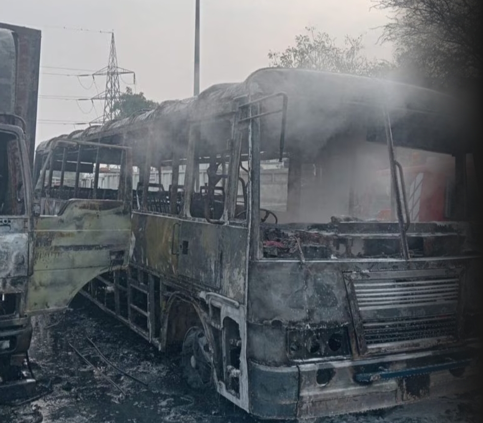 Jaipur Highway Tragedy: DPS Cut Closed After Deadly Fire, Charred Vehicles Stand as Haunting Reminders